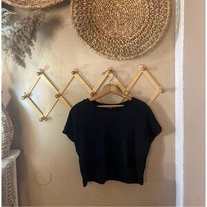 Shein black basic crop top t-shirt